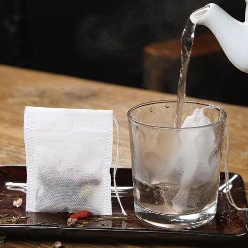100pcs tea bag empty fragrant tea bag injector, sealed filter paper bulk tea drawstring bag filter boiled herb spice coffee bag