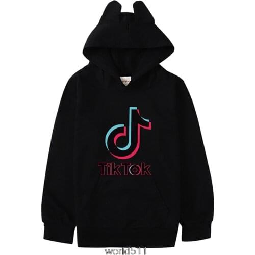 3-16Years Tik Tok Clothing Costumes Hooded Coat Baby Boy Jumper for Children Girl Clothing Print Cartoon Outwear