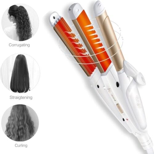 3 In 1 Hair Straightener Ceramic Straightening Irons Professional Professional Hair Straightener Fast Heat Crimping Hair Iron