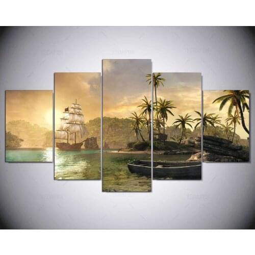 5 panel Modern Pirate hd Art print canvas art wall framed paintings for living room wall picture ny-1577