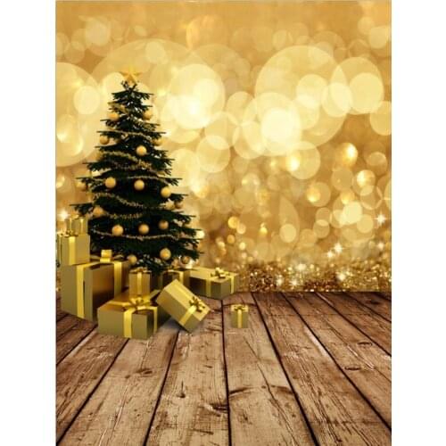 5x7ft Christmas Tree Gift Wooden Floor Bright Photography Backdrops Photo Props Studio Background