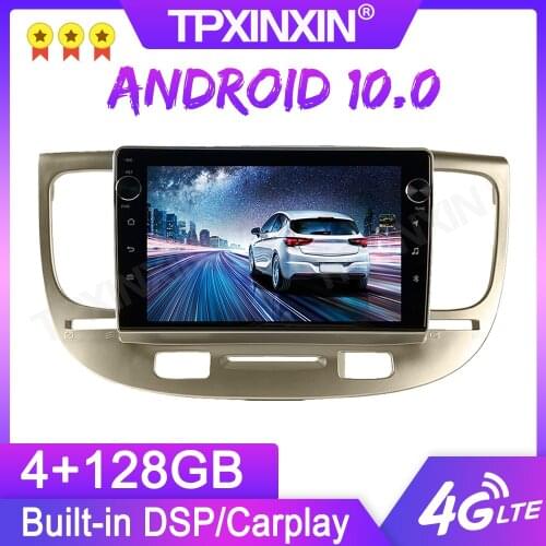Android 10 4+128G For KIA RIO 2 2005-2008 Car Radio Multimedia Stereo Player Headunit Audio Radio GPS Navigtion Wireless Carplay