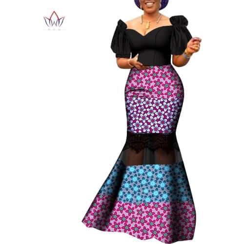 Bintarealwax Summer African Clothes for Women 2021 Dashiki Traditional Long Dresses Elegant Lady Party Event Clothing WY8810