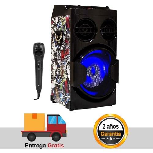 Bluetooth Karaoke Speaker Microphone Wireless USB/FM Radio/TF Card LED Light Portable Sound