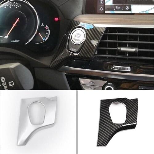For BMW X4 G02 2019-20 ABS carbon fiber/chrome Car Engine Start Stop Button Decoration Keyless System Switch Frame Cover styling
