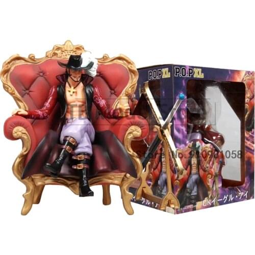 One Piece Anime Action Figure Model Dracule Mihawk Qiwuhai Sofa Throne Boxed Handmade 23CM Statue Ornament Toy Collectible Figma