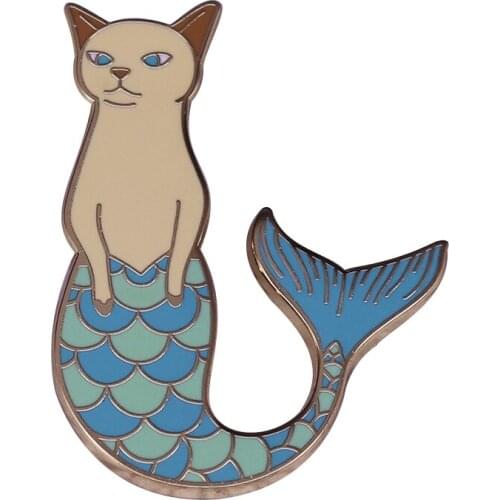 Purrmaid Cat Mermaid Enamel Pin The Calicoi cat is ready to go home to you with a lucky dream