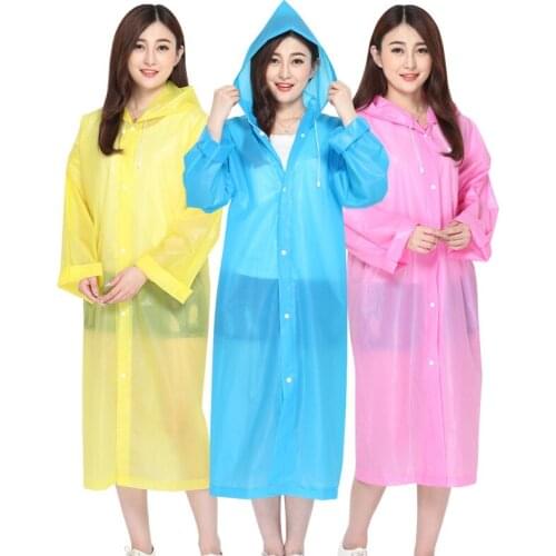 Non-disposable Fashion Eva Transparent Hooded Raincoat Full Body Set Adult Female Rainproof Tools Women Clothes