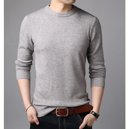 MRMT 2021 Brand Mens Sweaters Pure Color Slim Young Sweater Round Collar Big Size Pullover for Man Tops Thin Sweater