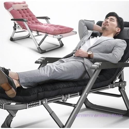 Super Quality Foldable Chair Upgrade Lunch Break Bed Hot Office Couch Widen 52CM Multipurpose Sofa Cool Black White Pink Cushion