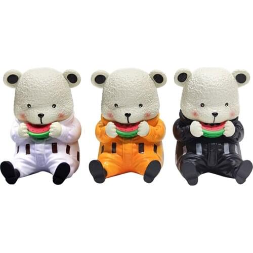 One Piece GK Action Figure Anime 9cm Bepo Statue Q Version Eat Watermelon Toys For Children PVC Desktop Decoration Gift Figma