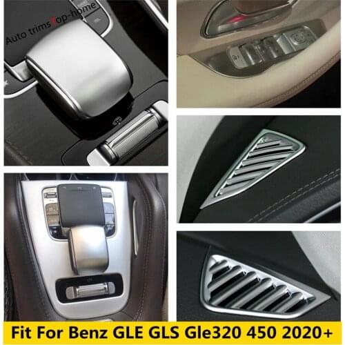 For Mercedes-Benz GLE GLS Gle320 450 2020 2021 Gear Shift Panel Air AC Vent Window Lift Button Cover Trim ABS Matte Accessories