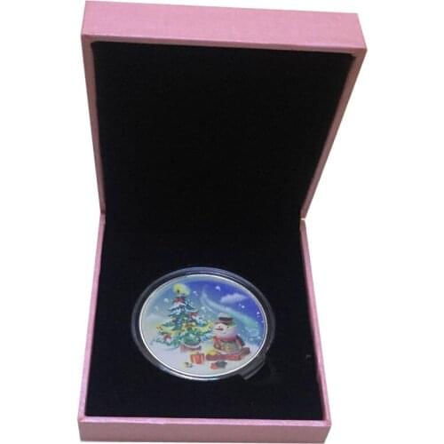 Holiday Souvenir Gifts 999.9 Silver Plated Metal Coin Home Decorative Silver Coins with Gift Box for Birthday Collections