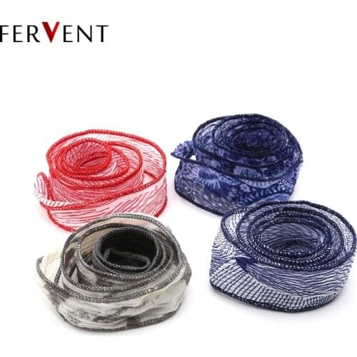 Accept Drop shipping 4 kinds of colors printing Sari Silk Ribbon Wrap Yoga Fashion Women Bracelet Strand Friendship Bracelets