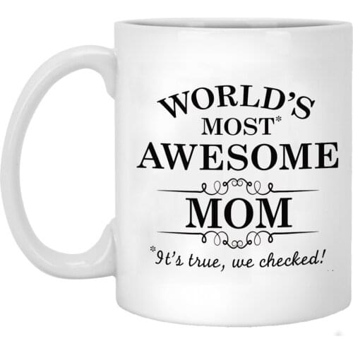 Worlds Most Awesome Mom Tea Cup 350ml Creative Ceramic Coffee Mug Mothers Day Gift Cups and Mugs Drop Shipping