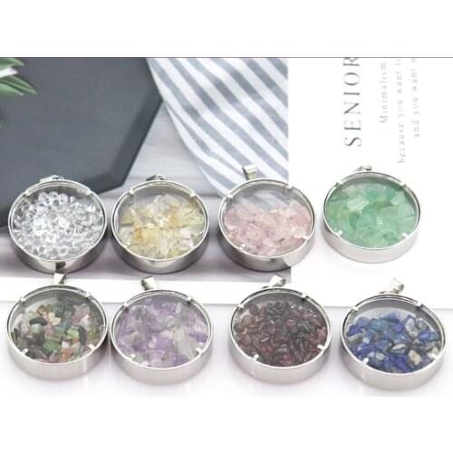 Silver Plated Wish Bottle Yellow Citrines Crystal Round Pendant Link Chain Necklace Rose Pink Quartz Jewelry