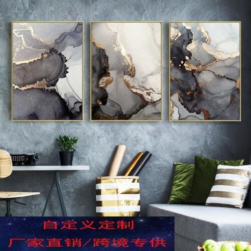 Nordic Gold Leaf Marble Light Luxury Frameless Decorative Painting High-end Painting Core Abstract Painting Core Living Room