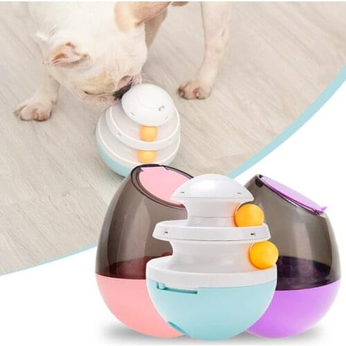Funny Shaking Leakage Food Container Interactive Dog Cat Food Treat Ball Toy Pet Puppy Slow Food Bowl Feeder Pet Tumbler Toys