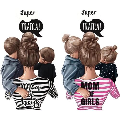 Supre MAMA Iron-on Transfers Patches for Clothing Textile Vinyl Thermo Stickers Applique Diy Heat Thermotransfer Patch Stripes