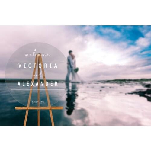 Round Wedding Welcome Personalized Acrylic Sign Custom With Welcome Sign Engagement Party Decal Bridal Wedding Baby Shower Hens