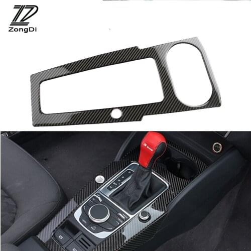 ZD Carbon Fiber Gears Shift Panel Decorative Trim Car Stickers On Cars For Audi A3 8V Accessories 2012 2013 2014 2015 2016 2017