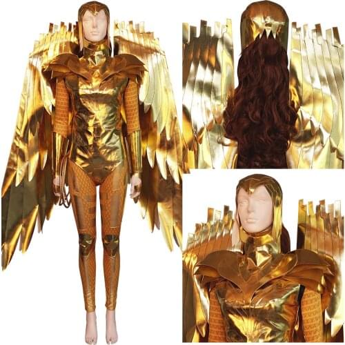 Woman 1984 Diana Prince Gold Armor Cosplay Costume Jumpsuit Outfits Halloween Carnival Suit Women Men New Years Gift