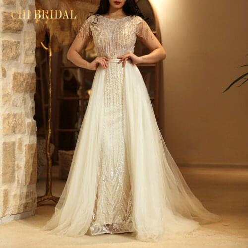 Ladies New Lace And Fringe Decoration Formal Banquet Evening Dress Long Mopping Round Neck Sleeveless Prom Dress