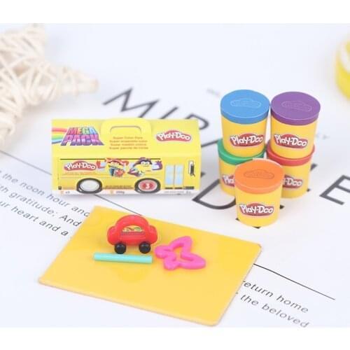 1 Set 1:12 Mini Dollhouse Miniature Colorful Clay Set for Doll House Accessories