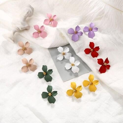 12 PCS/lot Fashionable Joker Flower Sweet Stud Earring Stereo Petals Senior Stud Earrings for Women Piercing Jewelry