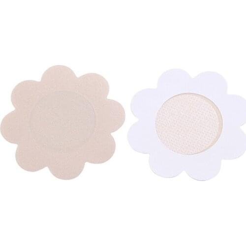 20 Beige Flower Breast Satin Petal Pasties Cover Adhesive Bra Pad