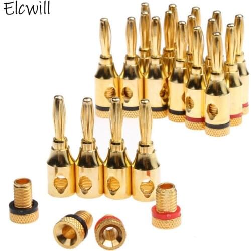 4mm Banana Plug Gold-Plated 8AWG To 20AWG Speaker Wire Cable Connector Musical Audio Adapter Wholesale