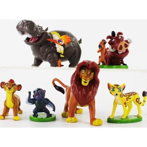 6Pcs/Lot Lion King Figures Simba Nala Mufasa Sarabi Pumbaa Timon Zazu Bird Hippo Model Toys Christmas Gifts