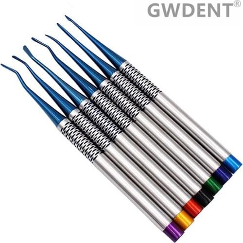 7 pcs/set Dental Tooth Extracting Tools Set Titanium Alloy Implant Instrument Dental Elevator Set Dental Extraction Root Tooth