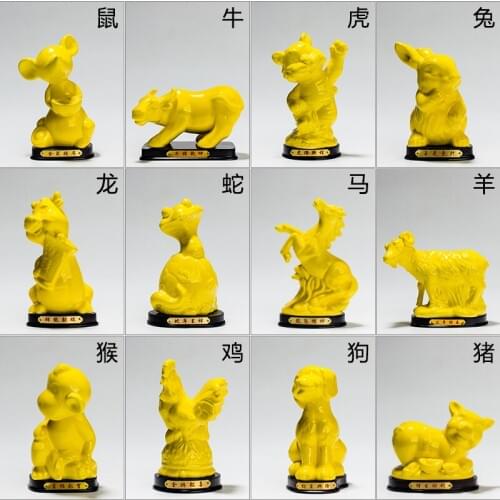 Arts and crafts Creative gifts fortune zodiac Animal ceramic sheep monkey rooster rat ox Dog fortune pig dec wealth artefacts