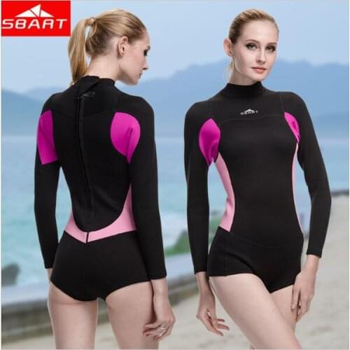 Wetsuit Women 2MM Long Sleeve Neoprene Surfing Wetsuits Windsurf One Piece Swimming Diving Suit 2016 Traje Neopreno N942