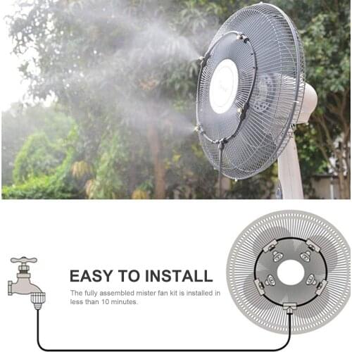 Water Misting Fan Kit Misters Fan Line and 5 Brass Mist Nozzles for Cooling Outdoor Patios Water Misting Cooling System