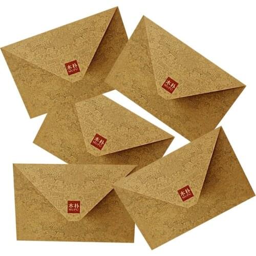 10pcs/pack Vintage Retro Gifts Envelop Exquisite Kraft Paper Envelope for Business Card School Office Envelopes for Gift Decor