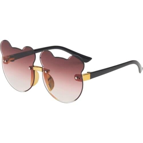 2021 Fashion Kid Sunglasses Cartoon Bear Eyewear for Boys Girls Anti-glare Anti- Radiation Progressive Color Baby Eyeglasses