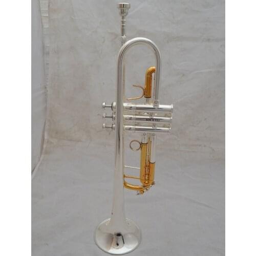New De Xin Bb Trumpet LT180S-43 Silver Plated Gold Keys Music Instruments Profesional Trumpets Student Included Case Mouthpiece