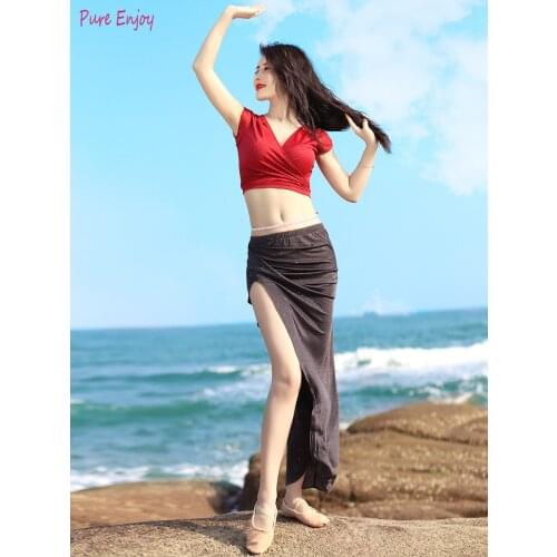 New cotton Belly Dance Practice clothing Sexy Belly Dance Costumes Top long Skirt Women Dance Dancing outfit