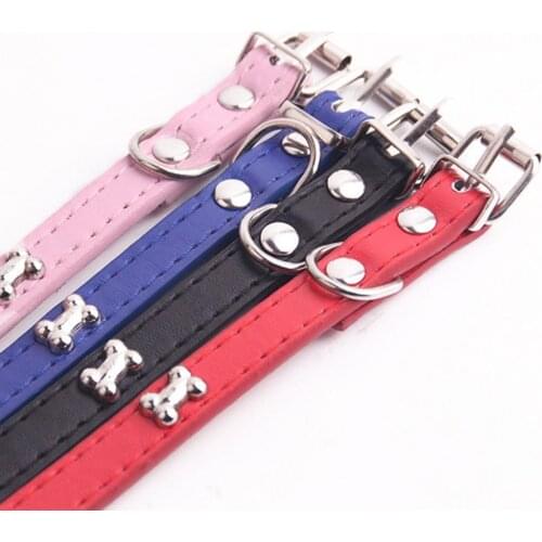 Pet Collar Traction Collar Adjustable Decorative Faux Leather Wear-resistant Puppy Necklace for Pet