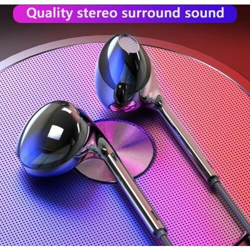 Wired Headphones 3.5mm In-ear Bass Stereo Mobile Sport Earbuds for Smartphones Wire Headset With Built-in Microphone Earphones