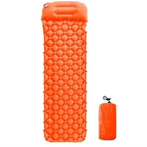 Sale 1 Set Portable Air Sleeping Pad Inflatable Mat with Pillow Beach Mat Picnic Mattress for Outdoor Home Backpacking 10650E