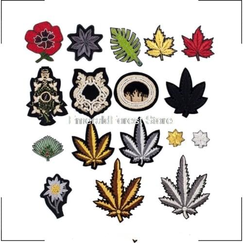 Handmade embroidery of Indian wire, metal spring wire,Patch Patch Plant Flower Nail Bead Micro-Chapter Patch