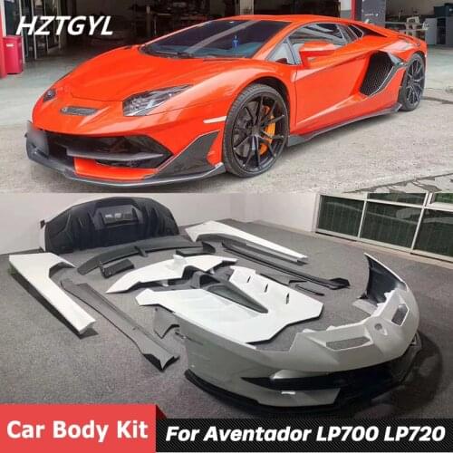 SVJ Style Half Carbon Fiber Or FRP Front Rear Bumper Spoiler Side Skirts Car Body Kit For Lamborghini Aventador LP700 LP720