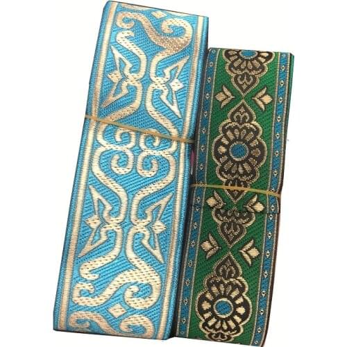 10yards/lots wide 4-5cm Woven Jacquard Ribbon Trims geometry pattern for curtain and clothing accessory LS-2709