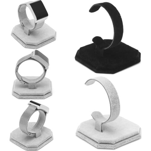 1 PC Velvet C Type Design Jewelry Bracelet Bangle Watch Display Rack Stand Holder New Black/White