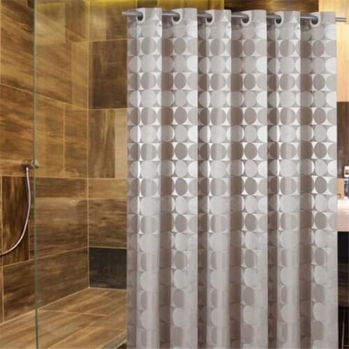 High-quality modern classic hotel wind big ring mirror shower curtain waterproof mildew-proof household goods circle bathroom