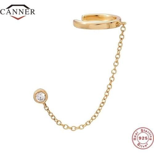 CANNER 925 Sterling Silver Piercing Stud Hoop Earrings for Women Men Small Huggie Round Cartilage Earings Fine Jewelry Gifts