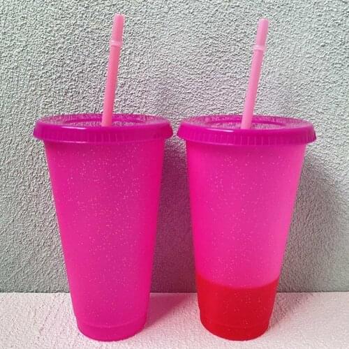 1* Cup 1*Cover 1*Straw 700ml Reusable Cups Plastic Tumbler With Lid Multicolor Straw Cup Special Gift
